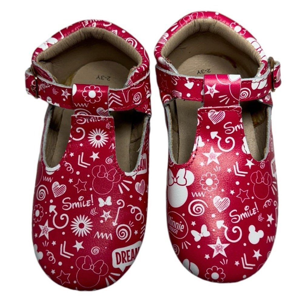 Monkey Feet Pink Leather T-Strap Buckle Shoes Size 2-3Y Toddler